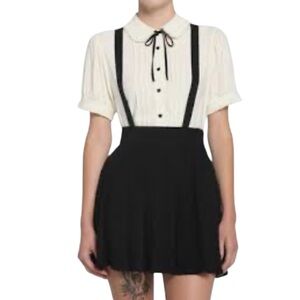 Hot Topic Y2K Black Suspender Skirt Size Large